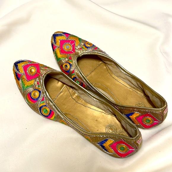 Indian Pakistani juries handmade Khusas hand made color full    Slippers #385 - Picture 5 of 7